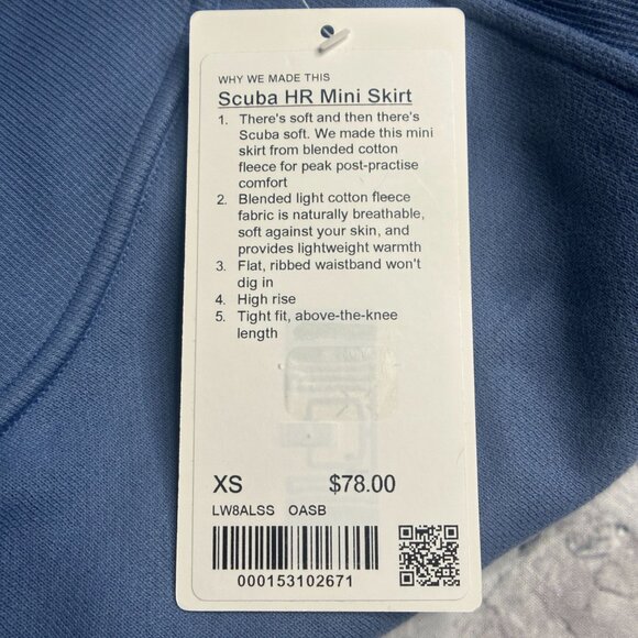 NWT Lululemon Scuba High Rise Mini Skirt Size XS (OASB) LW8ALSS - Picture 9 of 10